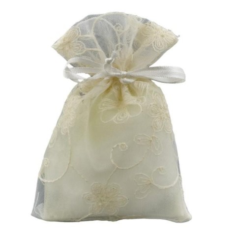 SACCHETTO RICAMATO PANNA 10X14